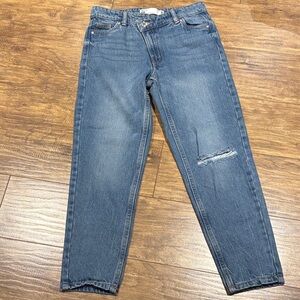 Stylish Blue Denim cross button Jeans